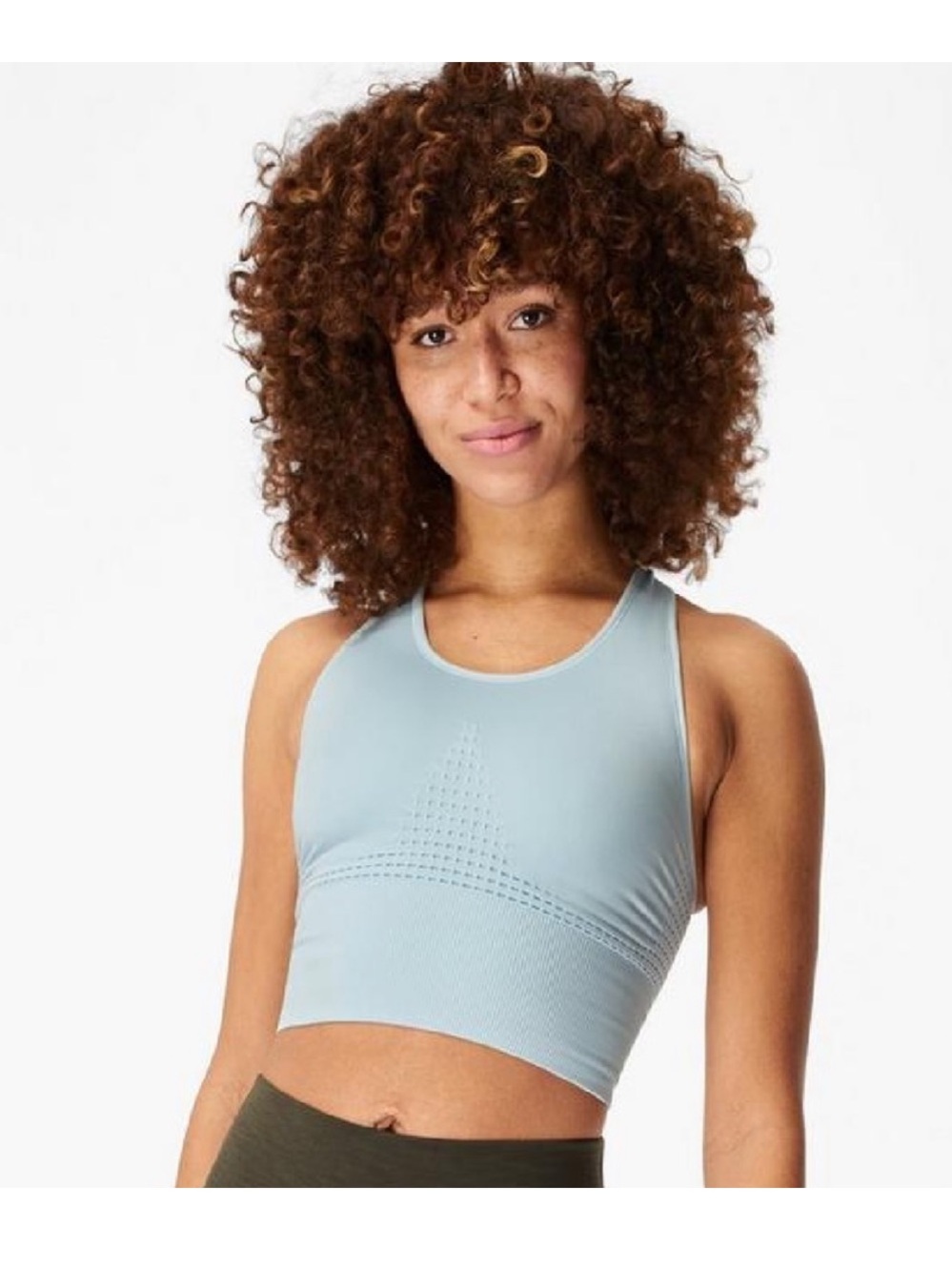 Sweaty Betty Longline Bra Top in Light Blue/mint color